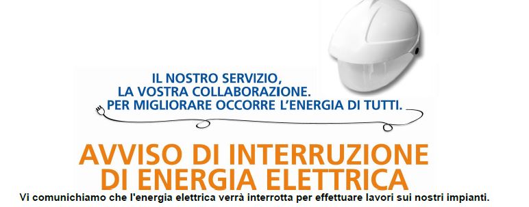 Avviso di Interruzione di Energia Elettrica