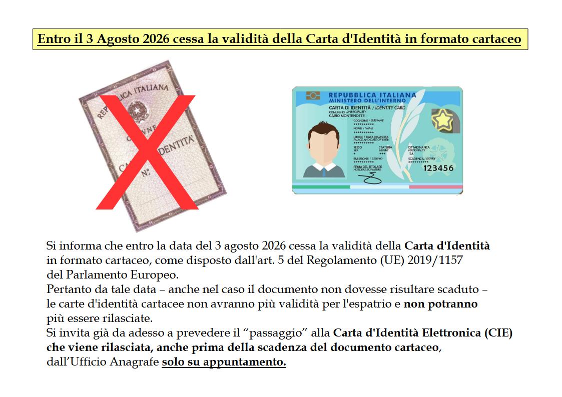 Fine Validità Carta Identità Cartacea